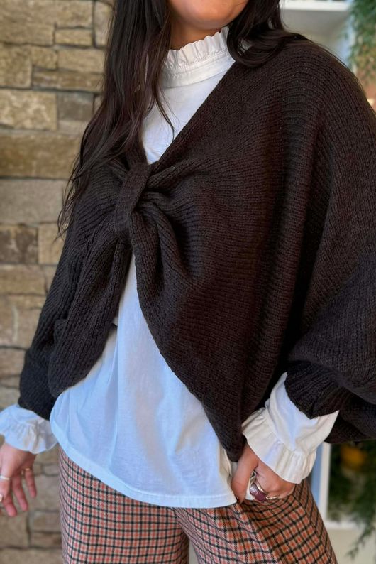 Big Softie Batwing Or Butterfly Knit Chocolate /17=